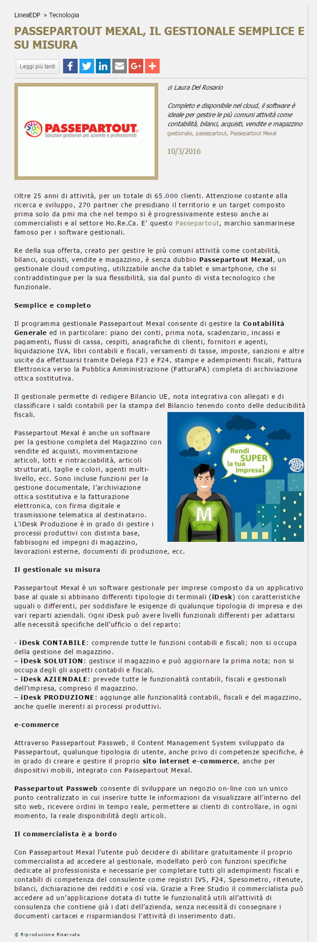 PASSEPARTOUT MEXAL, IL GESTIONALE SEMPLICE E SU MISURA